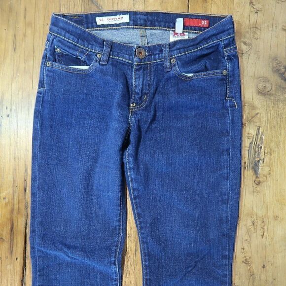 X2 CURVY DARK WASH REGULAR RISE BOOT CUT BLUE DENIM JEANS WOMENS SIZE 4 - Picture 7 of 12